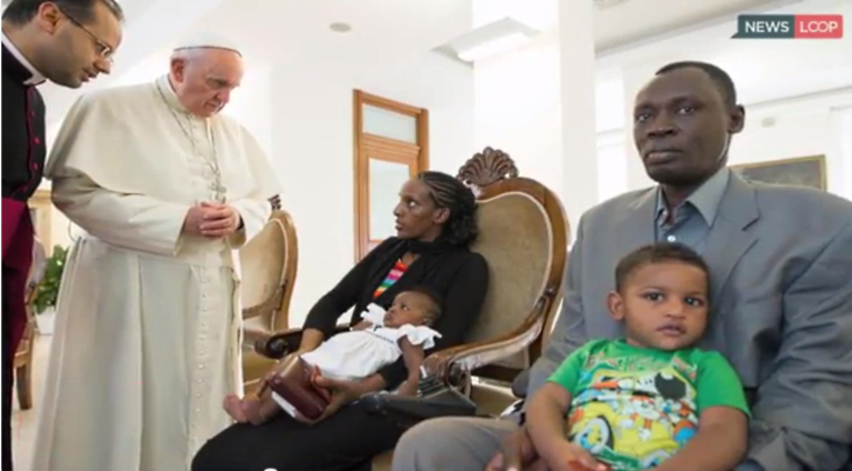 Sudanese Christian Mother Meriam Ibrahim Who Escaped Death Sentence for Her Faith in Sudan Meets Pope Francis (Video)