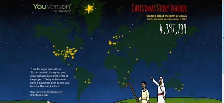 Bible App Tracks When and Where People are Reading the Story of Jesus’ birth