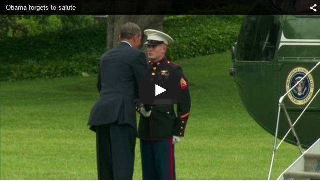 Obama forgets to salute