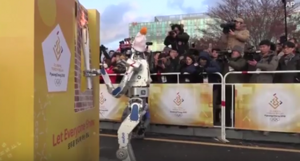 Humanoid Robot Carries Olympic Torch in South Korea; 85 Robots to Be Used at Winter Games