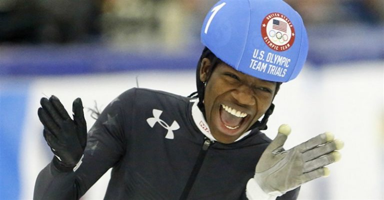 First Black Female Speedskater Maame Biney Smiles because ‘God Has Blessed Me’