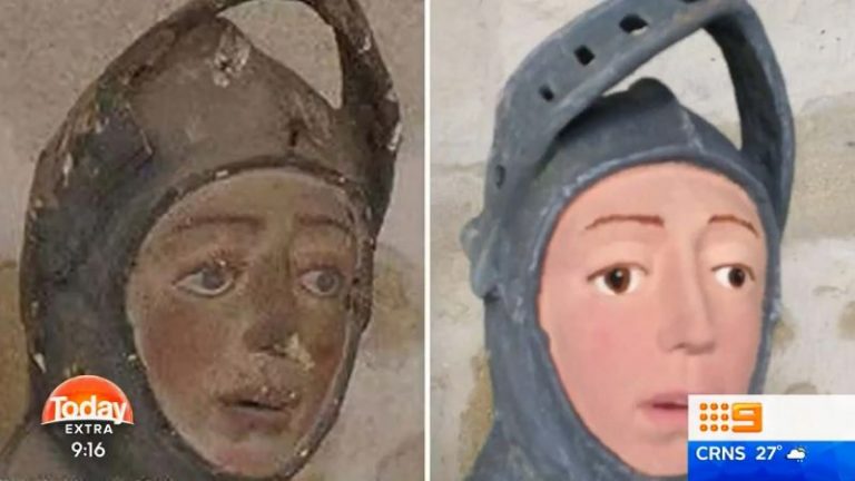Teacher’s Restoration of Church’s 500-Y-O St. George Effigy Goes Viral, Compared to ‘Monkey Christ’