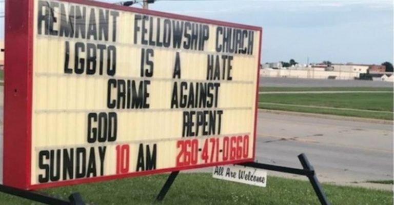 Church Booted from Building over Sign Criticizing Homosexuality