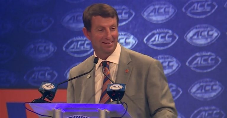 Clemson Football Coach Dabo Swinney Shares Testimony at ACC Kickoff