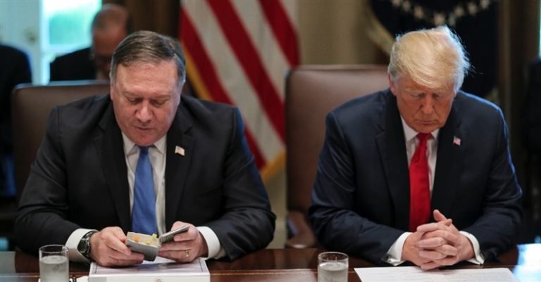 Trump Cabinet Meeting Begins with Prayer by Secretary of State Mike Pompeo