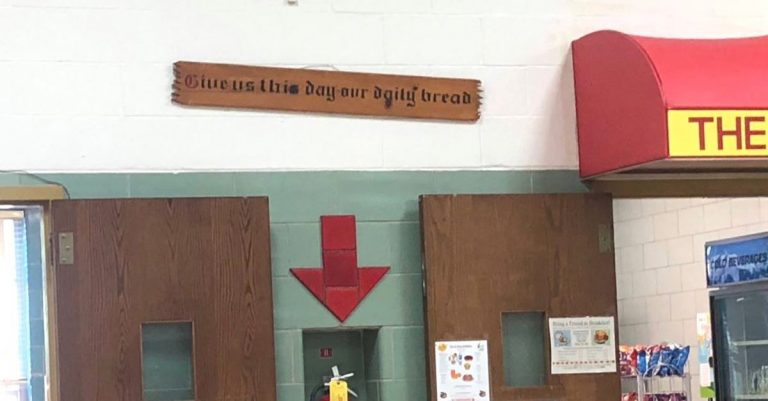 School’s Tiny ‘Daily Bread’ Sign Is ‘Religious Brainwashing,’ Atheist Group Says