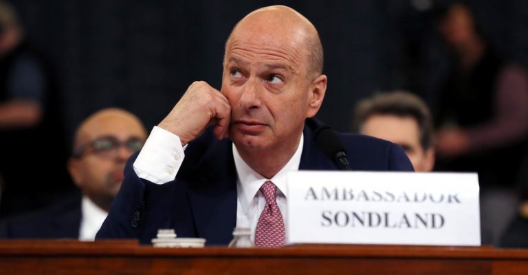 Ambassador Gordon Sondland Testifies There Was Quid Pro Quo during Impeachment Hearing Testimony