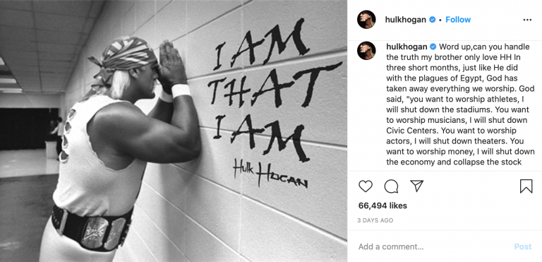 Wrestler Hulk Hogan Says God is Using Pandemic to Tear Down Idols and Strengthen Relationships With Christ