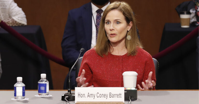 Amy Coney Barrett Says Judges Shouldn’t ‘Impose Their Will on the World’